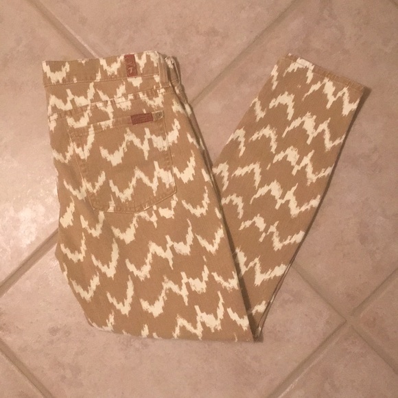 7 for all Mankind Chevron Printed Skinny Jeans - Picture 1 of 7